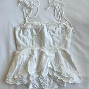Zara white bustier top
